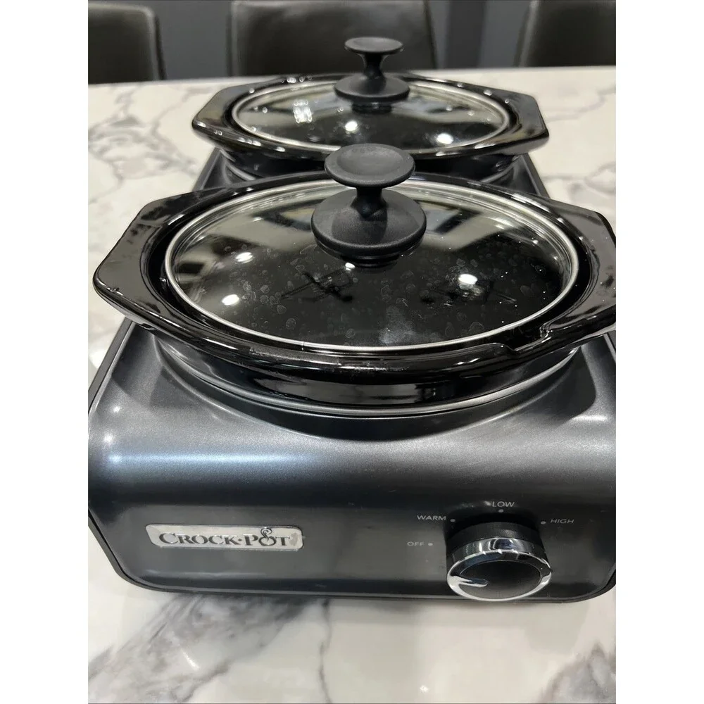 Crock-Pot SCCPMD1-CH Hook Up Double Oval Connectable 2 1-Quart Tested